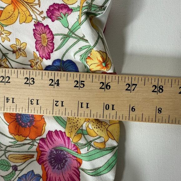 Milk & Honey Floral Blazer Women's M Open Front Jacket Ruched Sleeves - Picture 8 of 8